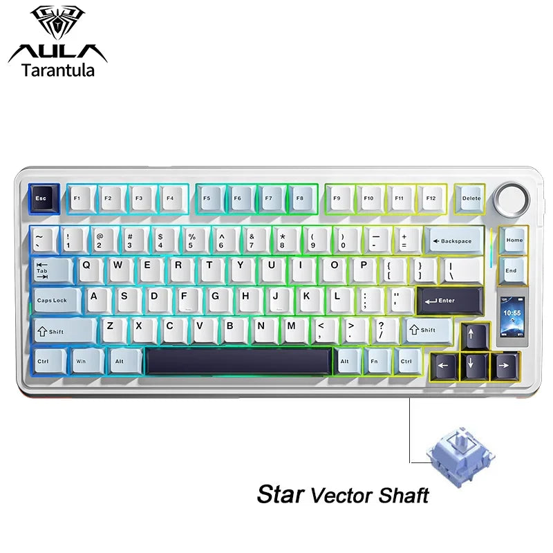 AULA S75 Pro 75% Wireless Mechanical Keyboard – Hot-Swap RGB with LED Screen