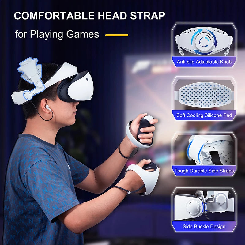 Adjustable Head Strap for PS VR2 – Enhanced Comfort & Support Headband