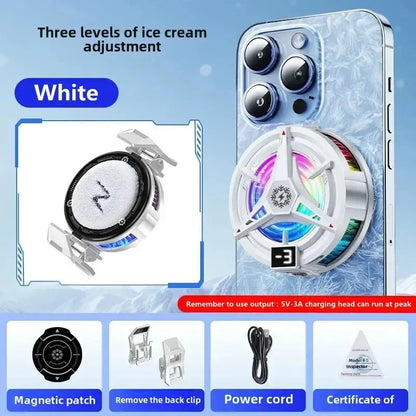 Magnetic Phone Cooler – Semiconductor Cooling with Temp Display & Back Clip