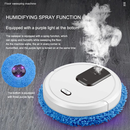 Smart Robot Vacuum & Mop – Dry/Wet Cleaning with Humidifying Spray