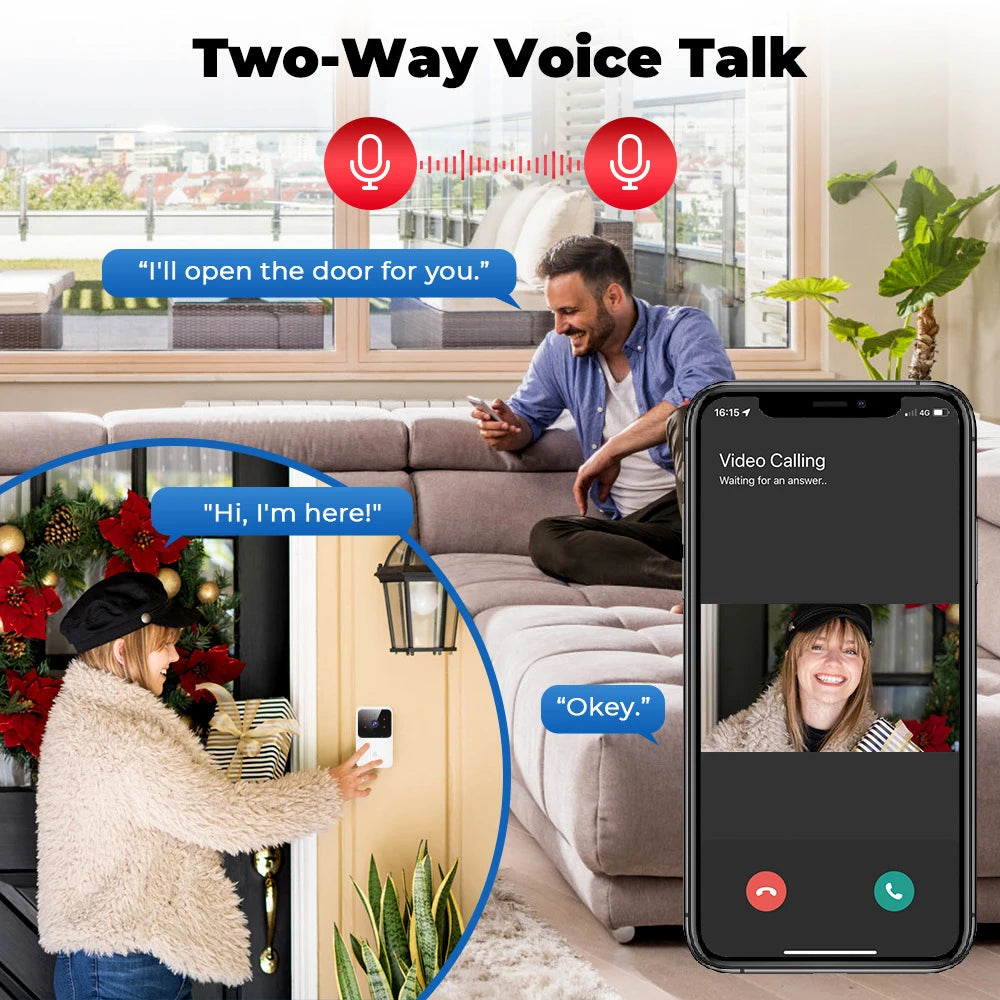 WiFi Video Doorbell – Wireless Two-Way Intercom with IR Night Vision