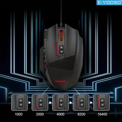 E-YOOSO RGB Gaming Mouse – 16400 DPI Ergonomic Wired with Macro Support