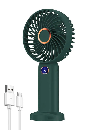 Portable USB Handheld Fan – Mini 5-Speed Rechargeable for Travel & Home