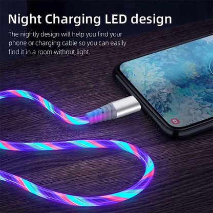 Flow Luminous USB-C Cable – 5A Fast Charging LED Data Cord for iPhone & Android