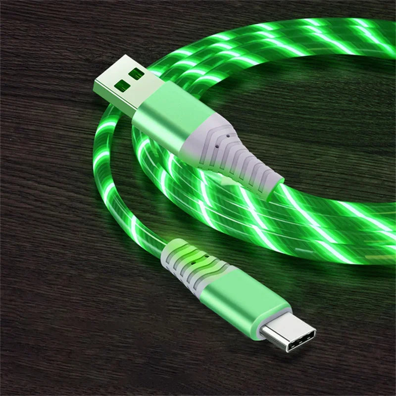 Flow Luminous USB-C Cable – 5A Fast Charging LED Data Cord for iPhone & Android