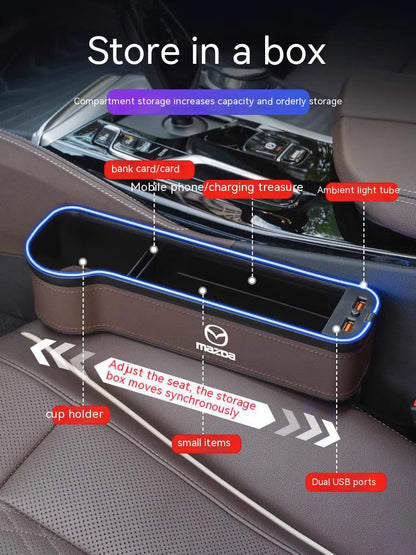 Car Seat Gap Storage Box for Mazda – With USB & Ambient Light