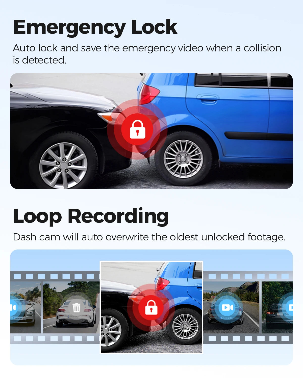 4K+1080P Dash Cam – Rear Camera with GPS, WiFi, Voice Control & Night Vision