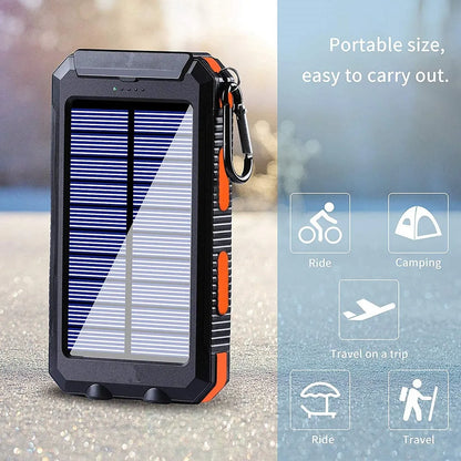 Solar Power Bank 80000mAh – Portable Charger with LED Light for Smartphones