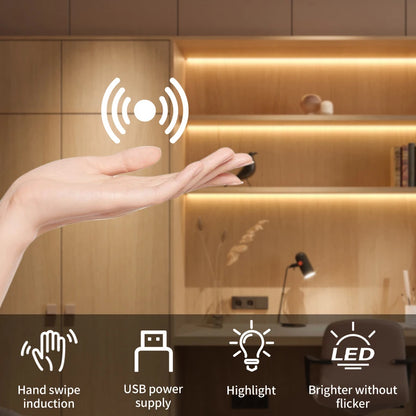 Hand Sweep Motion Sensor LED Strip – USB 5V, 1–10m for Home & TV Backlight