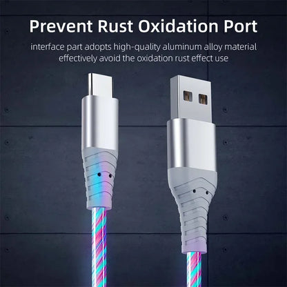 Flow Luminous USB-C Cable – 5A Fast Charging LED Data Cord for iPhone & Android