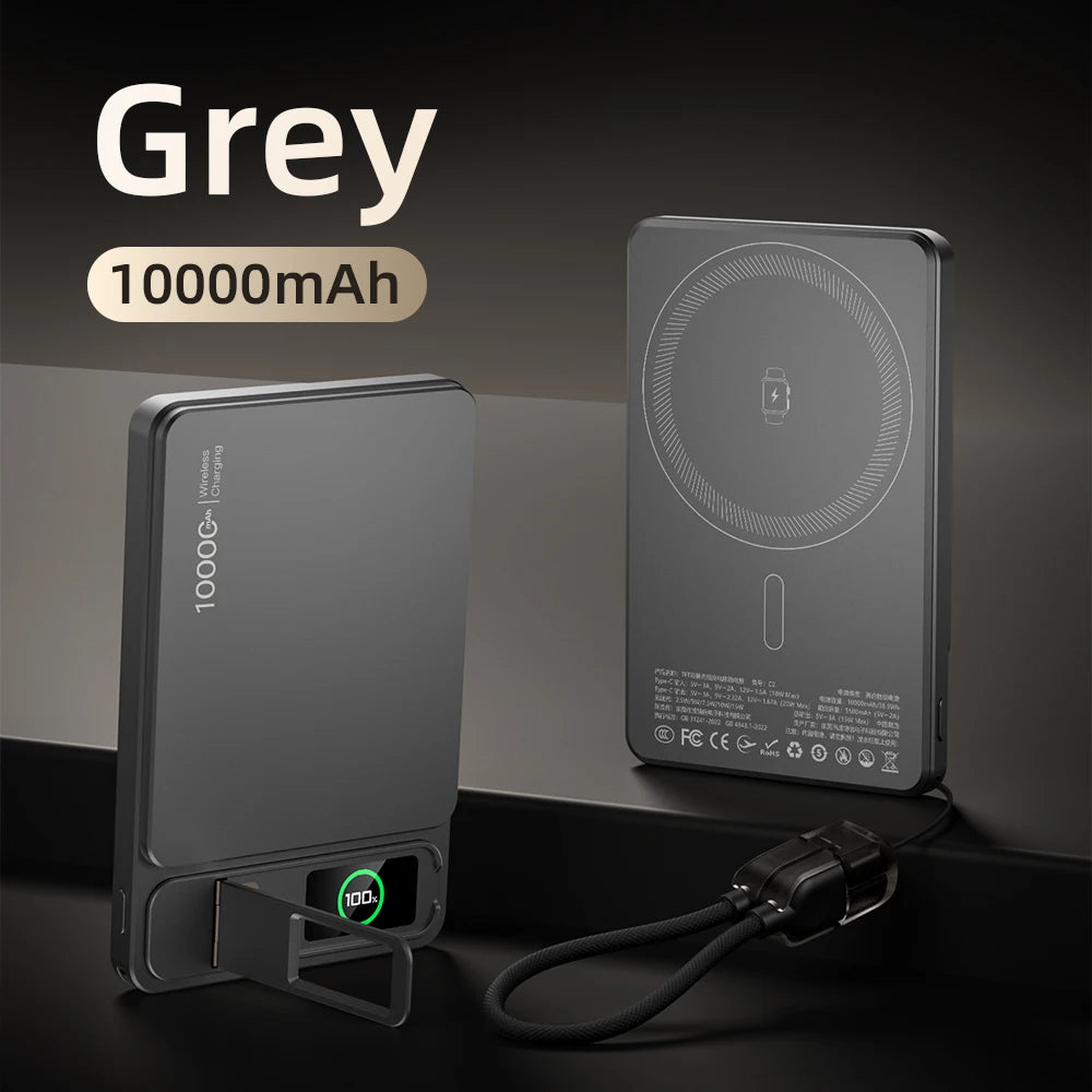 10000mAh Slim MagSafe Power Bank – 20W Magnetic Wireless Fast Charge for iPhone & iWatch