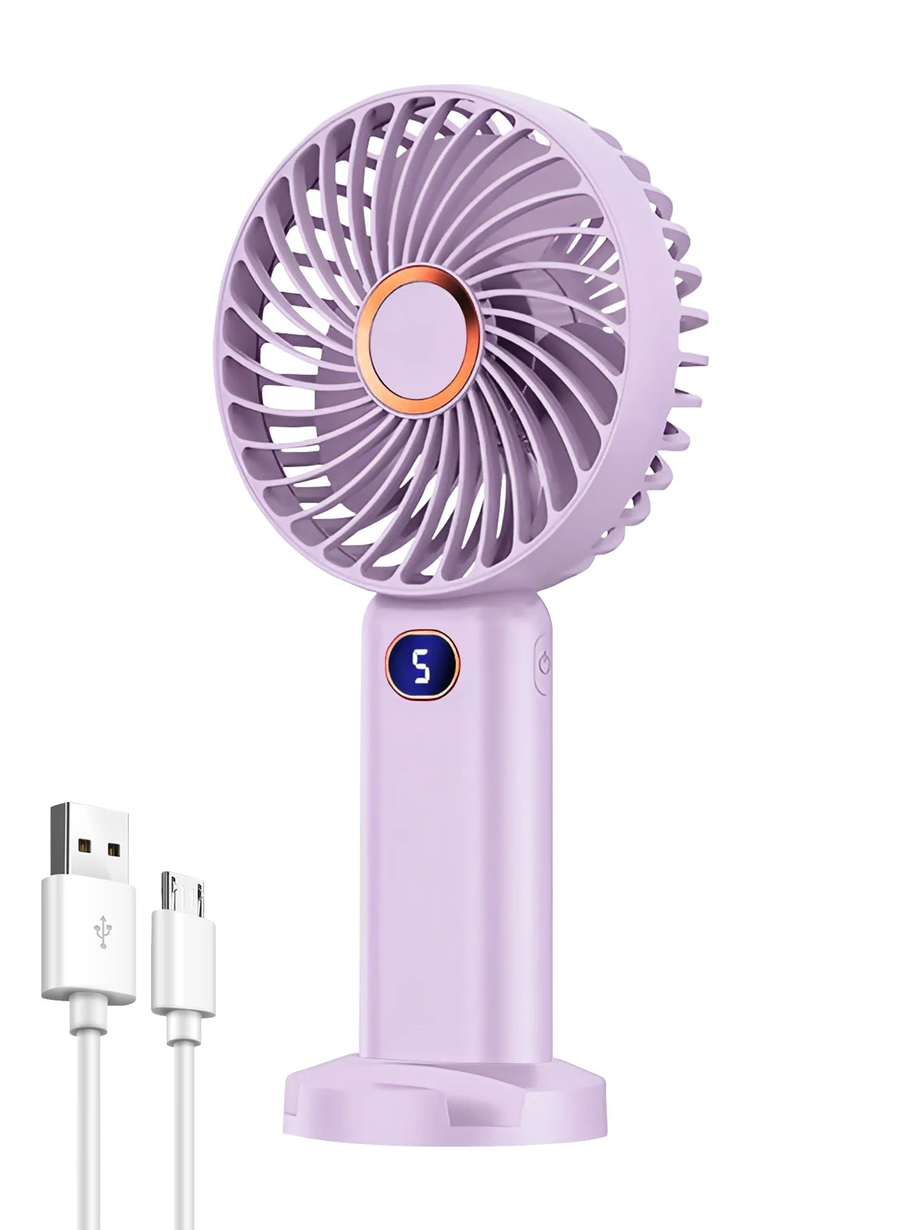 Portable USB Handheld Fan – Mini 5-Speed Rechargeable for Travel & Home