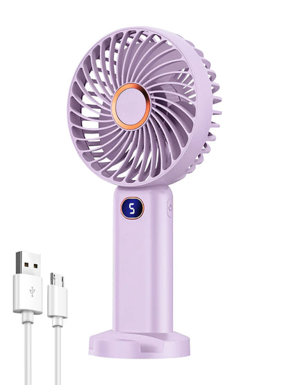 Portable USB Handheld Fan – Mini 5-Speed Rechargeable for Travel & Home