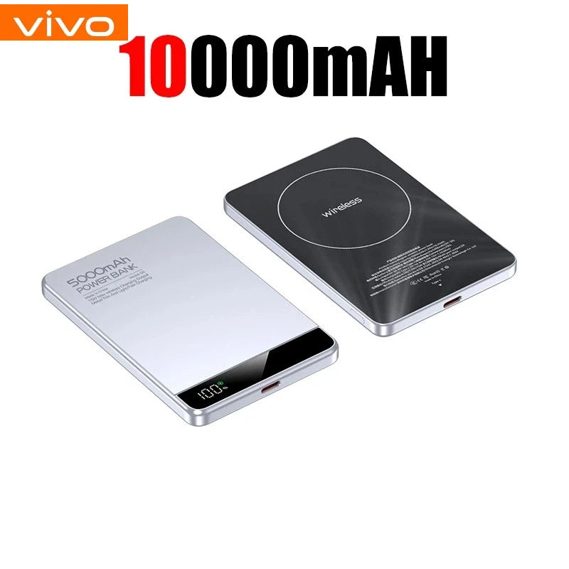 VIVO 10000mAh Slim Power Bank – 20W Magnetic Wireless Fast Charge for iPhone & Watch
